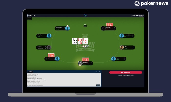 A typical Replay Poker table.